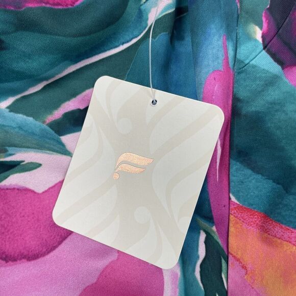 Fabletics Sleep Pant Womens Small Painted Tulips Pink Green Lounge Pajama Pants - Picture 4 of 12